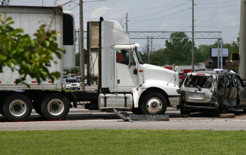 A truck accident at an intersection in Colorado Springs