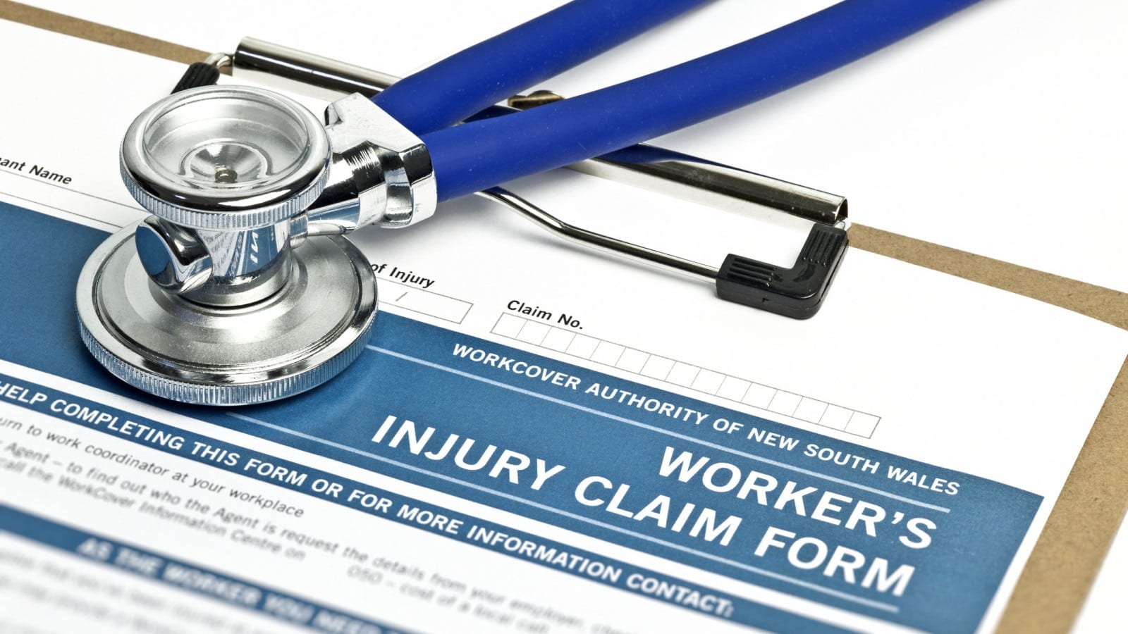 Worker's Injury Claim Form Stock Photo
