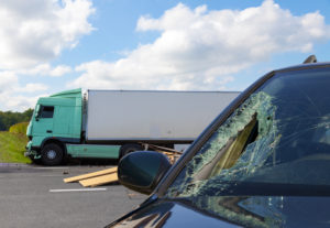 The scene of a truck accident